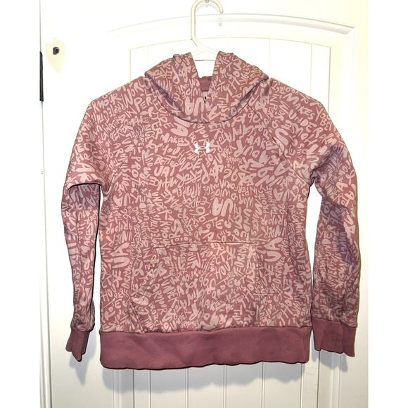 Girls, Pink Hoodie Under Armour Sweatshirt Hoodie Size medium Youth 8/10 - Picture 1 of 5